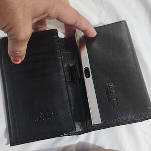 Prada Black Leather Wallet..sooo Many Pockets. Auth.